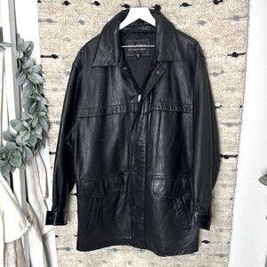 Wilsons Leather vintage Men's Black Leather utility  Jacket size M